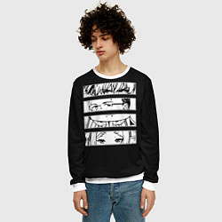 Свитшот мужской Взгляд героев - Фрирен, цвет: 3D-белый — фото 2