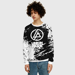 Свитшот мужской Linkin park logo краски текстура, цвет: 3D-белый — фото 2