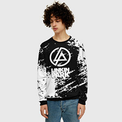 Свитшот мужской Linkin park logo краски текстура, цвет: 3D-черный — фото 2