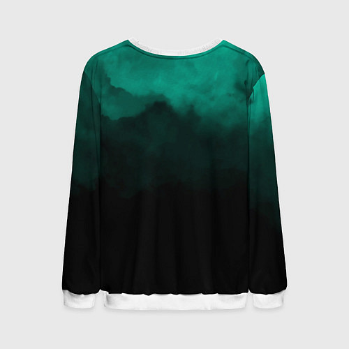 Мужской свитшот Зелёный туман на чёрном / 3D-Белый – фото 2