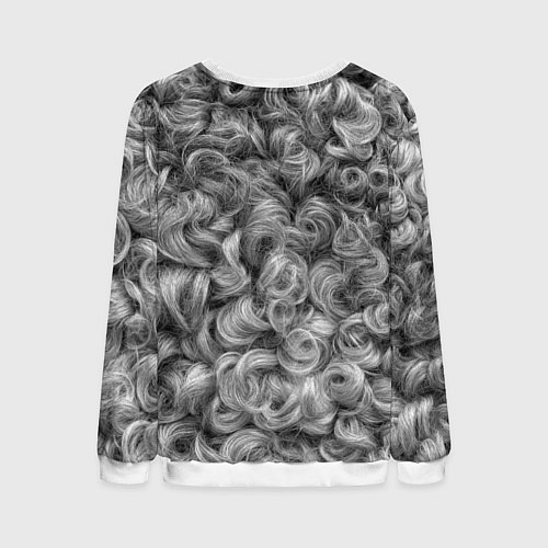 Мужской свитшот Кудрявая шерсть баранов / 3D-Белый – фото 2