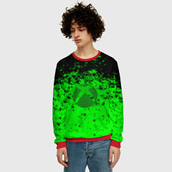 Свитшот мужской Xbox краски зелёные, цвет: 3D-красный — фото 2