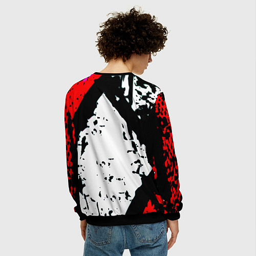 Мужской свитшот Россия краски текстура / 3D-Черный – фото 4