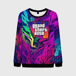 Мужской свитшот Gta лого фиолетовый камуфляж