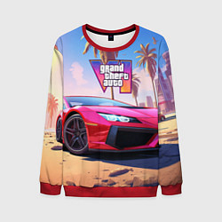 Свитшот мужской GTA 6 logo auto style, цвет: 3D-красный