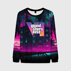 Мужской свитшот GTA 6 logo night Vice city