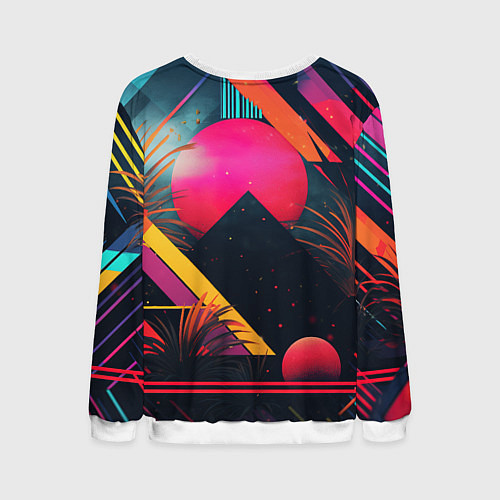 Мужской свитшот GTA 6 logo абстракция яркая / 3D-Белый – фото 2