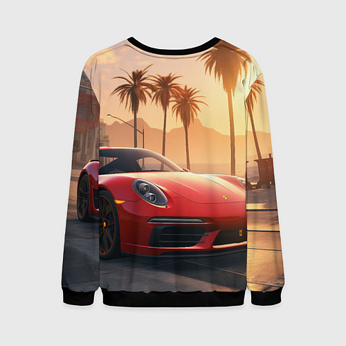 Мужской свитшот GTA 6 logo auto style / 3D-Черный – фото 2