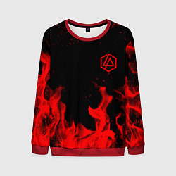 Мужской свитшот Linkin Park красный огонь лого