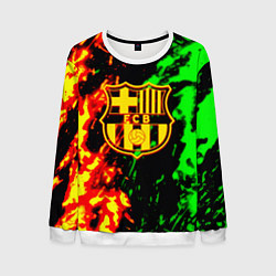 Свитшот мужской Barcelona огненное лого, цвет: 3D-белый