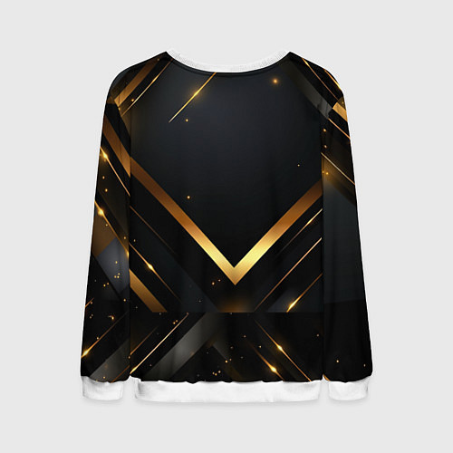 Мужской свитшот Gold luxury black abstract / 3D-Белый – фото 2