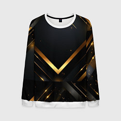 Свитшот мужской Gold luxury black abstract, цвет: 3D-белый