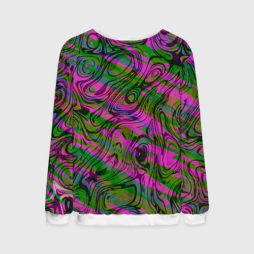 Мужской свитшот Фиолетовые узоры / 3D-Белый – фото 2