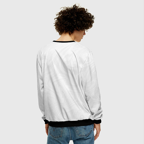 Мужской свитшот Геометри Даш смайлик / 3D-Черный – фото 4