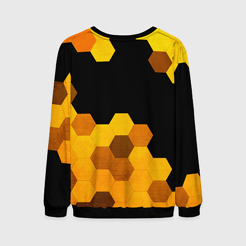 Мужской свитшот Palworld - gold gradient посередине / 3D-Черный – фото 2
