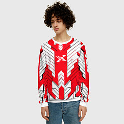 Свитшот мужской Красно-белая броня, цвет: 3D-белый — фото 2