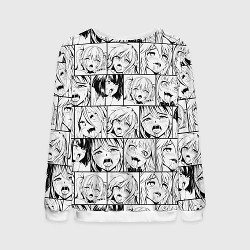 Мужской свитшот Ahegao pattern / 3D-Белый – фото 2