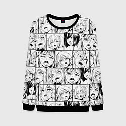 Свитшот мужской Ahegao pattern, цвет: 3D-черный