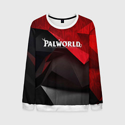 Свитшот мужской Palworld red black abstract, цвет: 3D-белый