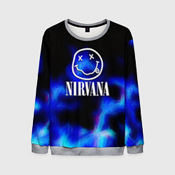 Свитшот мужской Nirvana flame ghost steel, цвет: 3D-меланж