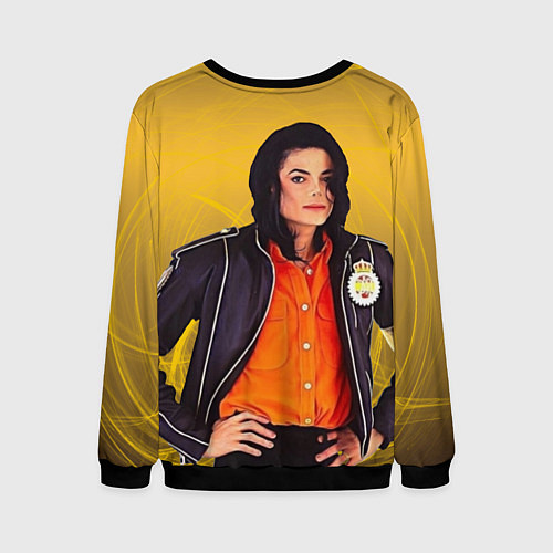 Мужской свитшот Michael Jackson на золотом фоне с графикой / 3D-Черный – фото 2