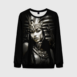 Свитшот мужской Клеопатра египетская царица, цвет: 3D-черный