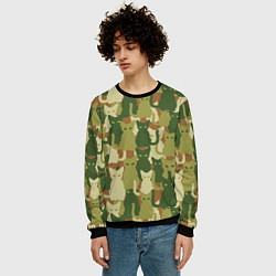 Свитшот мужской Котята - камуфляж, цвет: 3D-черный — фото 2