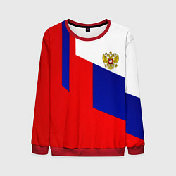 Свитшот мужской Россия геометрия спортивная, цвет: 3D-красный