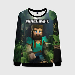 Свитшот мужской Minecraft персонаж с бородой, цвет: 3D-черный