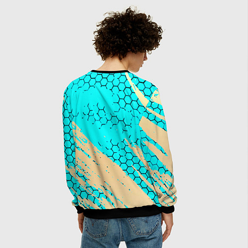 Мужской свитшот Nissan текстура краски / 3D-Черный – фото 4