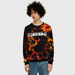 Свитшот мужской Scorpions red lava, цвет: 3D-черный — фото 2