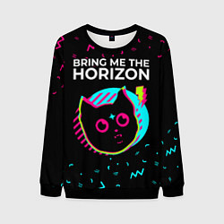 Свитшот мужской Bring Me the Horizon - rock star cat, цвет: 3D-черный