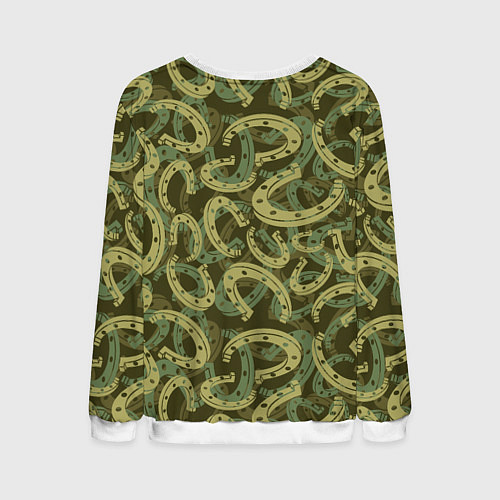 Мужской свитшот Подковы - камуфляж / 3D-Белый – фото 2