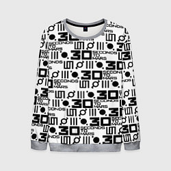 Свитшот мужской Thirty Seconds to Mars pattern rock, цвет: 3D-меланж