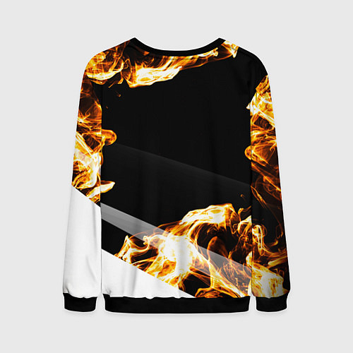 Мужской свитшот Real Madrid legendary sport fire / 3D-Черный – фото 2