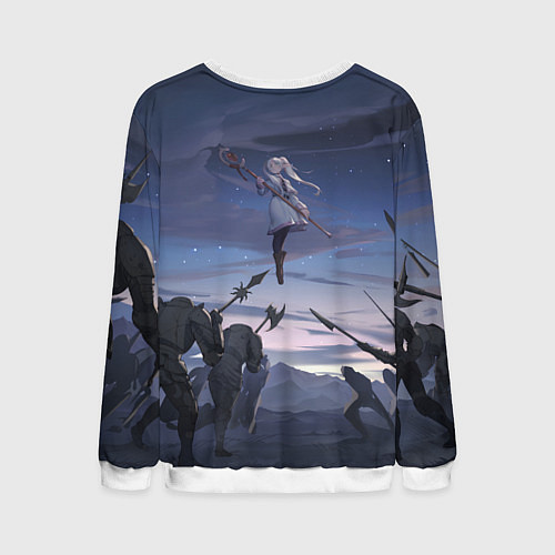 Мужской свитшот Sousou no Frieren Фрирен battle / 3D-Белый – фото 2