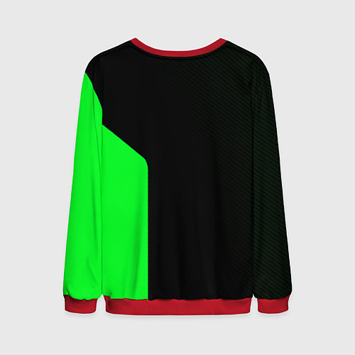 Мужской свитшот Skoda pattern sport green / 3D-Красный – фото 2