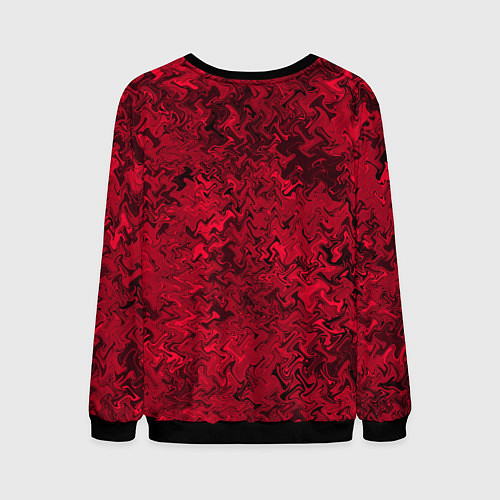 Мужской свитшот Абстрактная текстура тёмно-красный / 3D-Черный – фото 2