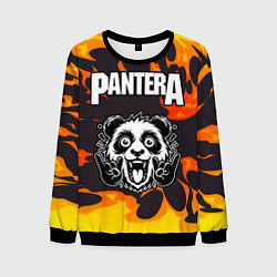 Мужской свитшот Pantera рок панда и огонь