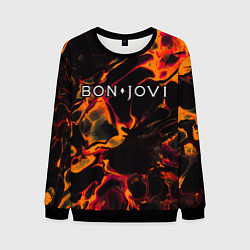 Свитшот мужской Bon Jovi red lava, цвет: 3D-черный