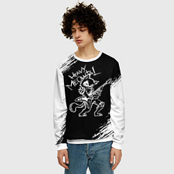 Свитшот мужской Кот хэви металл, цвет: 3D-белый — фото 2