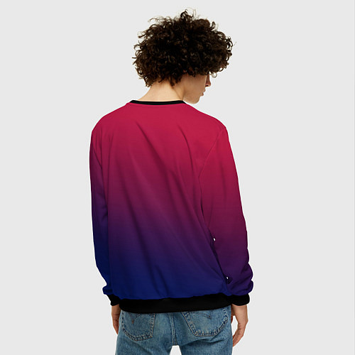 Мужской свитшот Gradient red-blue / 3D-Черный – фото 4