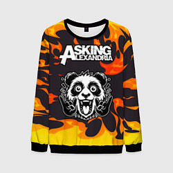 Мужской свитшот Asking Alexandria рок панда и огонь