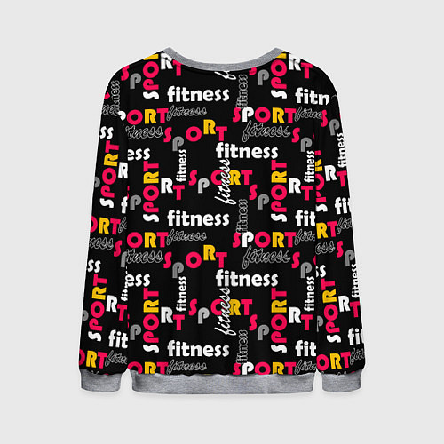 Мужской свитшот Спортивный узор желтый красный черный / 3D-Меланж – фото 2