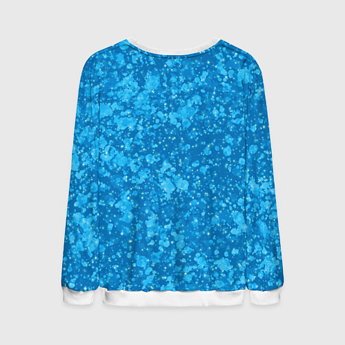 Мужской свитшот Ярко-голубой абстракция космический / 3D-Белый – фото 2