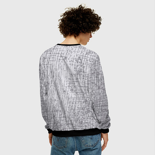 Мужской свитшот Равнодушие на сером фоне / 3D-Черный – фото 4