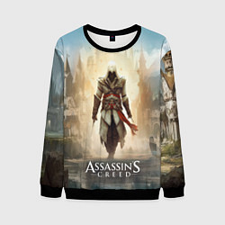 Мужской свитшот Assassins creed на фоне дворца