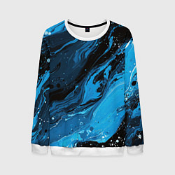 Мужской свитшот Черно-синяя абстракция геометрическая