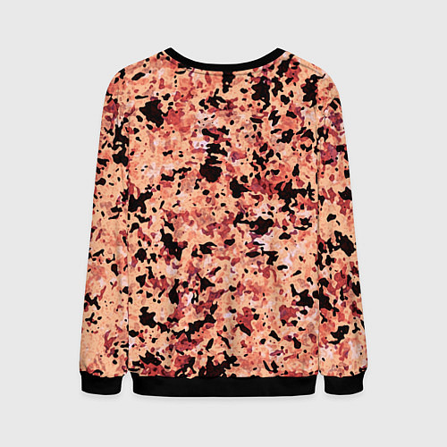 Мужской свитшот Абстракция персиковый пятнистый / 3D-Черный – фото 2