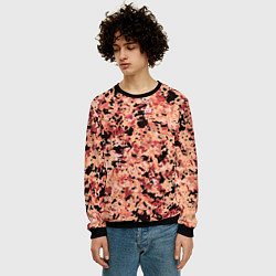 Свитшот мужской Абстракция персиковый пятнистый, цвет: 3D-черный — фото 2